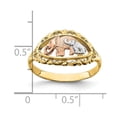 thumbnail image 3 of Solid 14k Yellow and Rose Gold Two Elephants Ring Band Size 9, 3 of 6