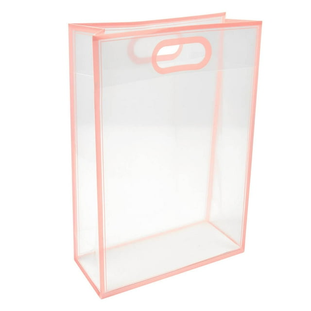 Bolsa transparente de PVC con fuelle-Gift rojo 24 x 35 x 10