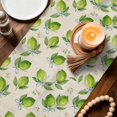 thumbnail image 3 of Green Lemons Table Runner 120 Inches, Summer Watercolor Blue Bow on Fruits on Linen Bed Runner Dresser Scarves Tabletop for Indoor Outdoor Parties/Ceremony/Banquet, 13"x 120", 3 of 9