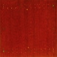 thumbnail image 1 of Ahgly Company Machine Washable Indoor Square Abstract Yellow Contemporary Area Rugs, 4' Square, 1 of 4