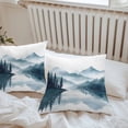 thumbnail image 7 of Waterproof Throw Pillow Covers Set of 2, 24x24 Inch Green Forest Lake Decorative Pillowcases Outdoor Pillow Slip Cushion Covers Set for Couch Tent Abstract Watercolor Landscape Art, 7 of 7