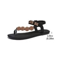 thumbnail image 5 of KEGIRLOM Fashionable Casual Wear Round-Headed Open-Toe Comfortable Flat-Bottomed Ethnic Style Flower Decoration Elastic Roman Sandals Black 8.5, 5 of 9
