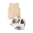 thumbnail image 6 of THDHVS Baby Boy Outfits,Newborn Boy Outfits,Toddler Baby Boy Summer Outfit Sleeveless T Shirt Top Casual Shorts Set Infant Newborn Clothes Khaki 3-6 Months, 6 of 8