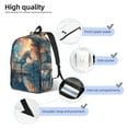 thumbnail image 4 of Honeii Forest Lake White Horse Print Canvas College Laptop Backpack, Durable Rucksack Travel Notebook Bag School Backpack Book Bag for Men Women-Small, 4 of 7
