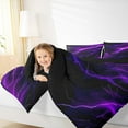 thumbnail image 4 of Feelyou Neon Purple Lightning Bedding Comforter Set for Kid, Nature Scenery Twin Comforter Sets, Tornado Storm Reversible Bedding Set, Super Cozy Room Decor, 2 Pieces, 4 of 8
