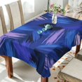 thumbnail image 5 of 54x72 Inch Tablecloth Polyester Square Tablecloth for Home Kitchen Dinner Decor Blue and Purple Brushstrokes, 5 of 9