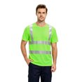 thumbnail image 6 of Mens high vis shirts Quick Dry Hi Vis Reflective Safety Short Sleeve T Shirts Construction Work Shirts with Reflective Strips Green L, 6 of 6