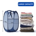 thumbnail image 4 of Cesto de ropa portátil TECHMILLY, de malla, plegable, azul, 70 L, 4 of 7