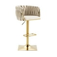 thumbnail image 3 of Set of 2 360° Swivel Vintage Bar Stools with Backrest and Footrest, Height Adjustable Counter Bar Stools, 20.47H''Kitchen Island Counter Chair, for Dining, Bar, Kitchen, Ivory, 3 of 9