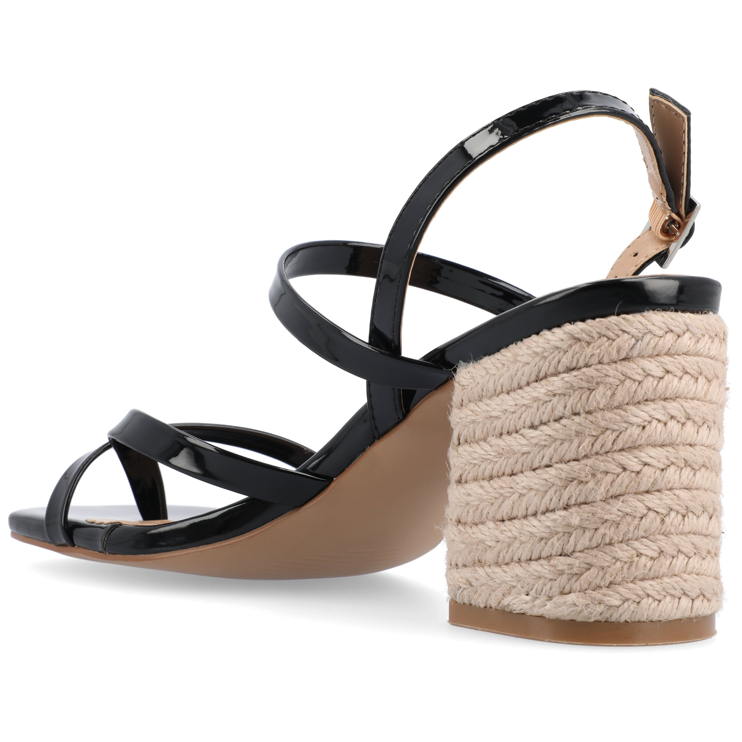Journee Womens Olivina Jute Covered Block Heel Dress Sandals