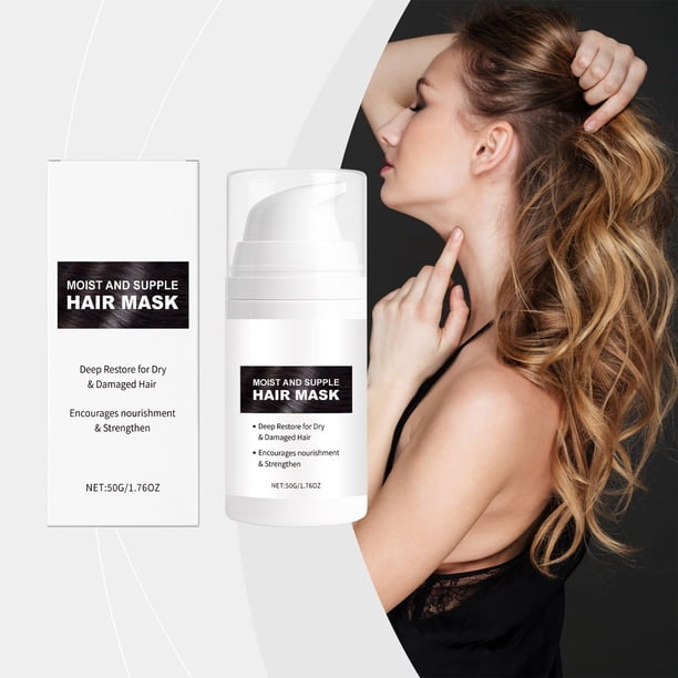 Mascarilla capilar de acondicionamiento profundo para cabello seco y dañado | Repara puntas abiertas | Extractos naturales de verdolaga y genciana | Hidrata, fortalece, suaviza | Tratamiento de 50 g