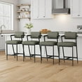thumbnail image 4 of EDTara Upholstered Bar Stools 2-Pack, Counter Height Seating With Thick Cushions, Sturdy Metal Legs, Backrest and Footrest, 4 of 9