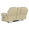 thumbnail image 2 of Beige Leather Reclining Console - Foam Padding, 8 Spring, Lumbar Comfort With Support Springs, 2 of 5