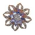 thumbnail image 2 of Bufanda de seda con diamantes de imitación para mujer, anillo con Clip, bufandas de flores de lujo, soporte con hebilla platino jinwen Broche de loto, 2 of 8