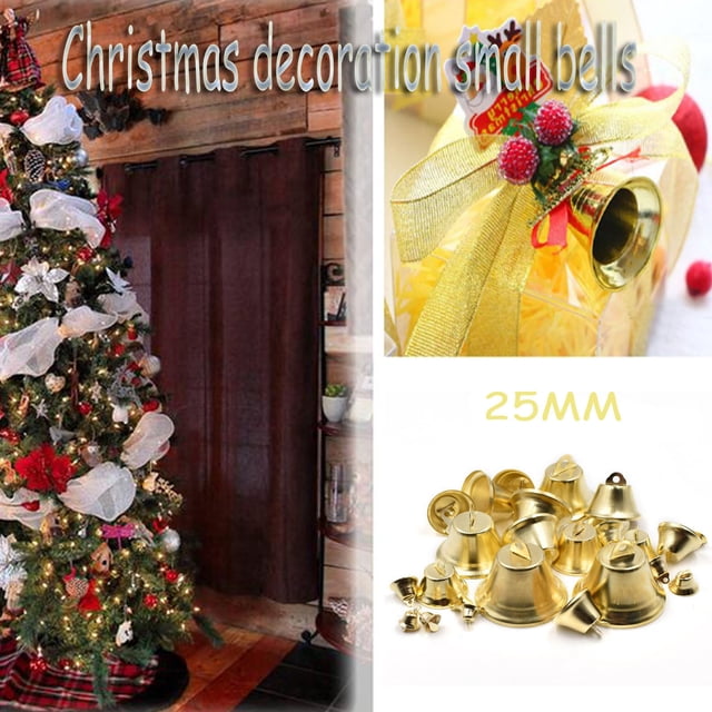 onlyliua Oferta Por Tiempo Limitado Campanas de Viento para Decoración Navideña con Forma de Cuerno Dorado con Apertura para Hacer Tumismo, 10 Mm, 100 Unidades