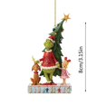 thumbnail image 1 of Gran oferta Adornos de árbol de Navidad colgante de monstruo verde acrílico adornos de Navidad planos para decoración de fiesta de Navidad, 1 of 4