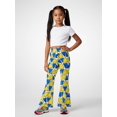 thumbnail image 5 of 4-5Y Girls Colored Flared Pants Digital Print Trousers Slim-Fit Wide Leg Flare for Spring Summer Autumn, 5 of 6