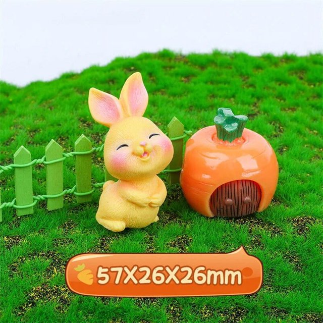 Figurita de zanahoria de Pascua de conejo blanco, Micro paisaje, accesorios de jardín de hadas en miniatura, figura moderna, decoración navideña para el hogar, 1 Uds.