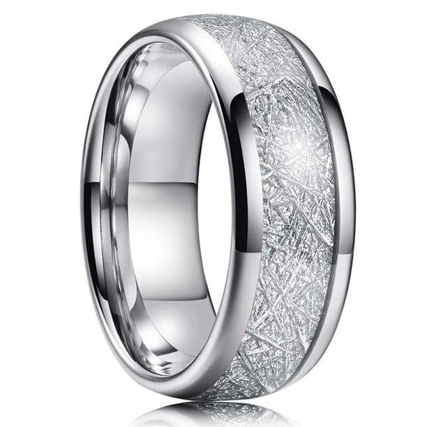 Anillo de acero inoxidable negro de Color plateado para hombre a la moda, anillo multifacético con ranura para hombre y mujer, anillo de compromiso, regalos de aniversario Dengxun unisex
