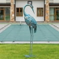 thumbnail image 3 of 34 Inch Crane Statue for Garden Decor, Standing Heron Statue Garden Sculpture, Metal Bird Statue Yard Art for Backyard, Patio, Pool, Lawn, Cyan, 3 of 7