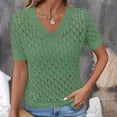 thumbnail image 2 of Posijego Women's Knit Sweater Short Sleeve Tops Summer Cutout Knit Pullover Sweaters Beach Vacation Tunic Tops, 2 of 9