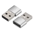 thumbnail image 1 of USB C Hembra a USB Macho Adaptador, Tipo C a USB Convertidor Adaptador Plata para Teléfono, Tableta, Computadora, Paquete de 2, 1 of 7