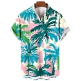thumbnail image 3 of Mens Printing Button Casual Short Sleeve Turndown Collar Blouse Shirt, 3 of 3