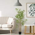 thumbnail image 3 of HOMCOM 6' Artificial Bamboo Tree, Potted Indoor Fake Plant for Home Office, Living Room Decor, 3 of 9