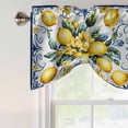 thumbnail image 4 of Yellow Lemon Tie Up Valance Curtains for Windows, Kitchen Curtains Window Treatments, Middle Century Blue Italian Textured Short Window Shades Valances for Bedroom Bathroom Cafe 42"x12", 4 of 8