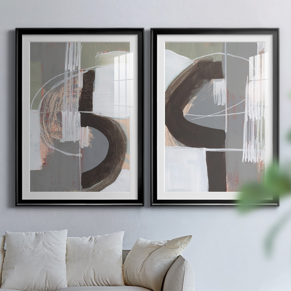 Wexford Home Arching Neutrals III Premium Framed Print, 26.5" x 36.5" - Ready to Hang, Black (Set of 2)