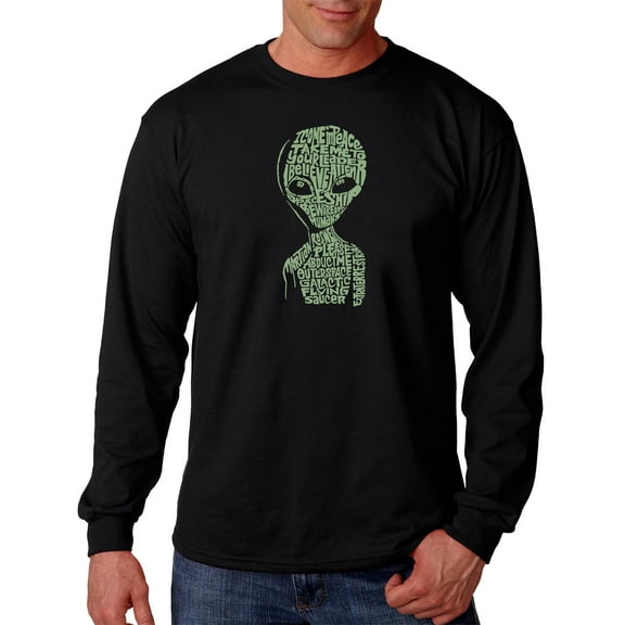 LA Pop Art Men's Word Art Long Sleeve T-shirt - Alien