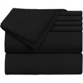 thumbnail image 3 of Cot Bed Sheet Sets of 4 Piece - 400TC Camper RV Tailers Cotton Sheets - 100% Egyptian Cotton 10" Deep Pocket Sleeper Truck Motorhomes & Air BNB Homes Sheets - Black Solid, Three Quarter Size., 3 of 5