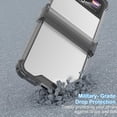 thumbnail image 5 of Designed for Galaxy Z Flip 4 Case with Hinge Protection,Samsung Flip 4 Full Cover Shockproof Slim Phone Protection Case Clear for Z Flip 4 5G(2023)-Clear Black, 5 of 14