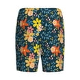 thumbnail image 5 of Naloa Blue Floral Men's Short Pajama Pants, Lounge Comfort Shorts with Elasticized Waistband and Side Pockets - XX-Large, 5 of 9