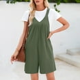 thumbnail image 6 of Zpzdpjkx Women's Summer Casual Sleeveless Romper Fashionable Pocketed Jumpsuit with Adjustable Straps Army Green 2XL, 6 of 7