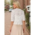 thumbnail image 3 of DARING DIVA Lace Shrug Ruffle Cardigan Open Front Half Sleeve Bolero XL White, 3 of 6