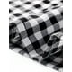 thumbnail image 5 of INSPIRE CHIC Vestido Midi para Mujer con Mangas Cortas Abullonadas, Estampado de Cuadros Gingham, Negro, Talla L, 5 of 6