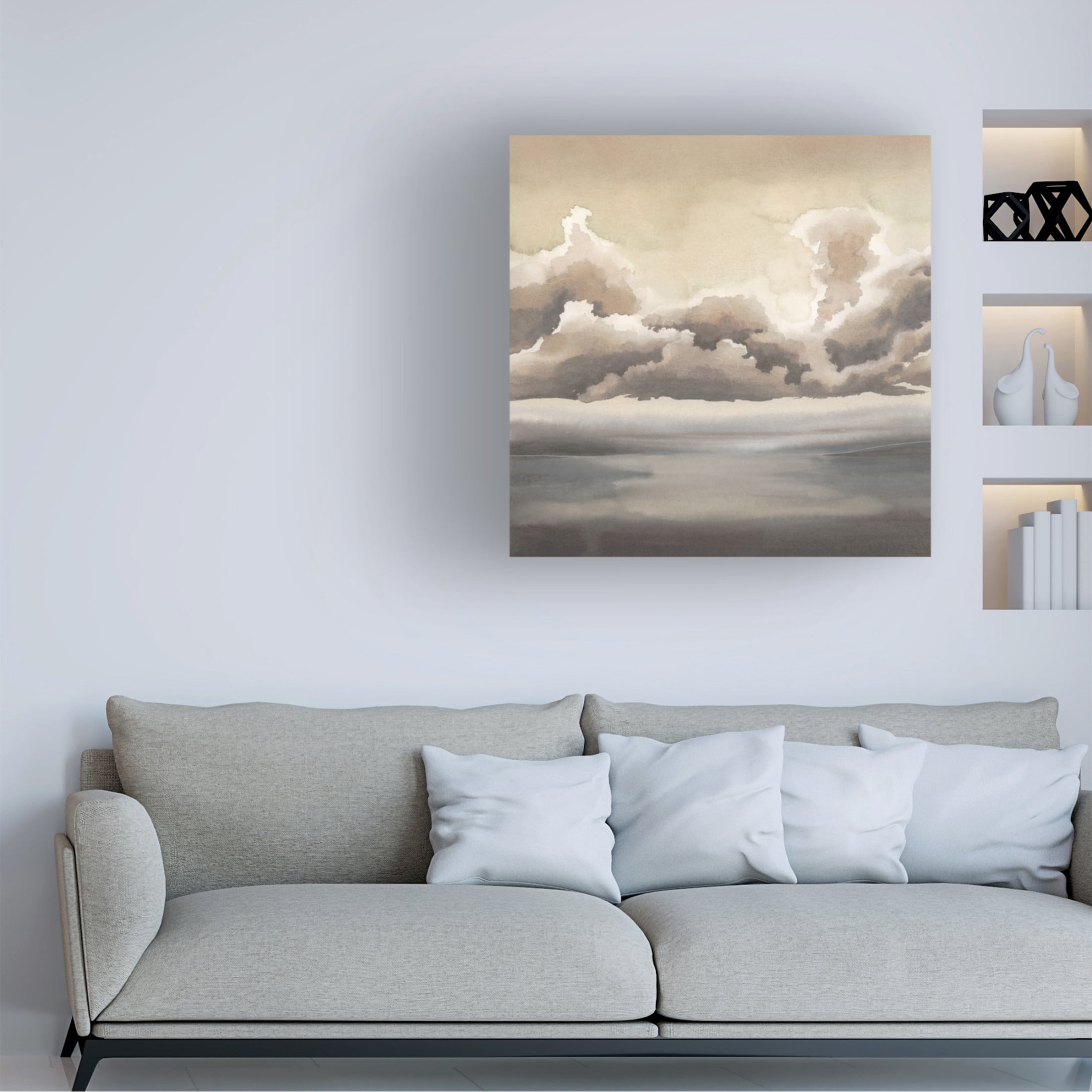 Canvas Wall Art - Grace Popp 'Sepia Sea Fret II' Wall Art for Living Room, Bedroom, or Office Décor by Trademark Fine Art - 35 x 35 Inches
