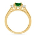 thumbnail image 2 of 1.82ct Emerald cut - Three- Stone - VVS1 Simulated Emerald - 14k Yellow Gold - Bridal Anniversary Engagement Ring, 2 of 7