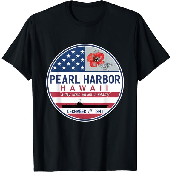 Pearl Harbor Memorial Hawaii Vintage USA Flag Day of Infamy T-Shirtmen and women can wear, black, white, gifts.S,M,L,XL,2XL,3XL,1924XL