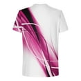 thumbnail image 4 of ZCFZJW Mens Funny Cool T-Shirts Casual 3D Striped Color Contrast Print Novelty Short Sleeve Round Neck Pullover Tops Loose Fit Soft Cotton Basic Workout Tees Shirt Hot Pink M, 4 of 5