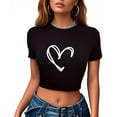 thumbnail image 5 of Plebaso T-Shirts Graphiques Courts pour Femmes Manches Courtes Imprimé Slim Col Rond T-Shirts d'Été Décontractés pour Femmes, 5 of 5