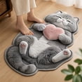 thumbnail image 5 of Cartoon Cat Faux Sheepskin Rug with Plush Texture and Heart Detail, Fluffy Bedroom Rug for Girls Rooms and Nurseries, Cute Room Decor Aesthetic Floor Mat 1 Pc, 5 of 5