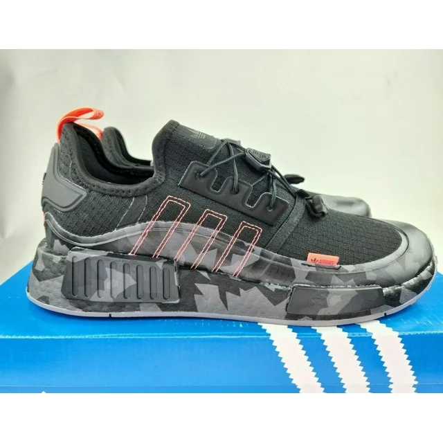 Adidas Originals NMD R1 TR Trail Men's Camo Boost Gray Black Red Shoes GW0605