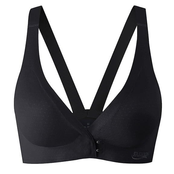 Fengactive Women's Front Closure Bras No Underwire Low Cut Padded Bralettes Soft Seamless Everyday Brassiere