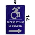 thumbnail image 2 of Access at Side of Building Right Arrow Sign (Aluminium Reflective,Rust Free, Blue 9X14)-The Pour Tous Blue LINE, 2 of 4