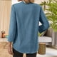thumbnail image 5 of Top de encaje,Camiseta de manga larga con cuello en V para mujer, informal, de color liso, de imitación de tela, cómoda para el hogar y el uso diario, sopatenor, 5 of 9
