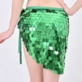 thumbnail image 7 of Xfvqtps Woman Sequin Dance Skirt Triangular Belt Belly Dancing Waist Towel Waist Chain Hip Towel Performance Skirt Green, 7 of 7