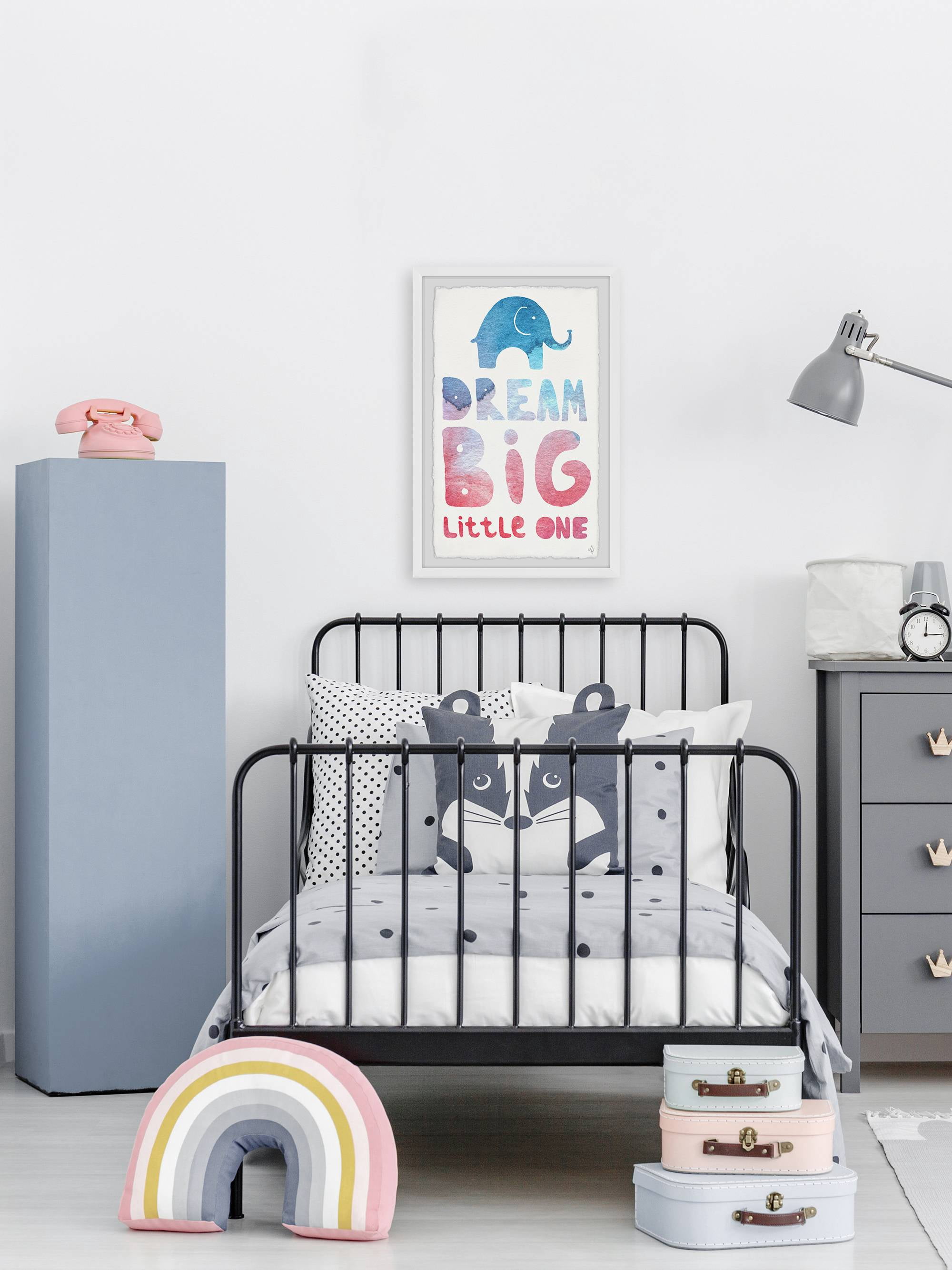 Marmont Hill Colorful Dream Big Little One Ii Framed Wall Art, 20.00" x 1.50"