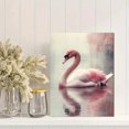 thumbnail image 2 of Qisvanset 12x16 Inch 2D Flat Framed Canvas Art, Soft Pink White Elegant Swan Modern Bird Nature Lover Home Wall Decor, 2 of 5